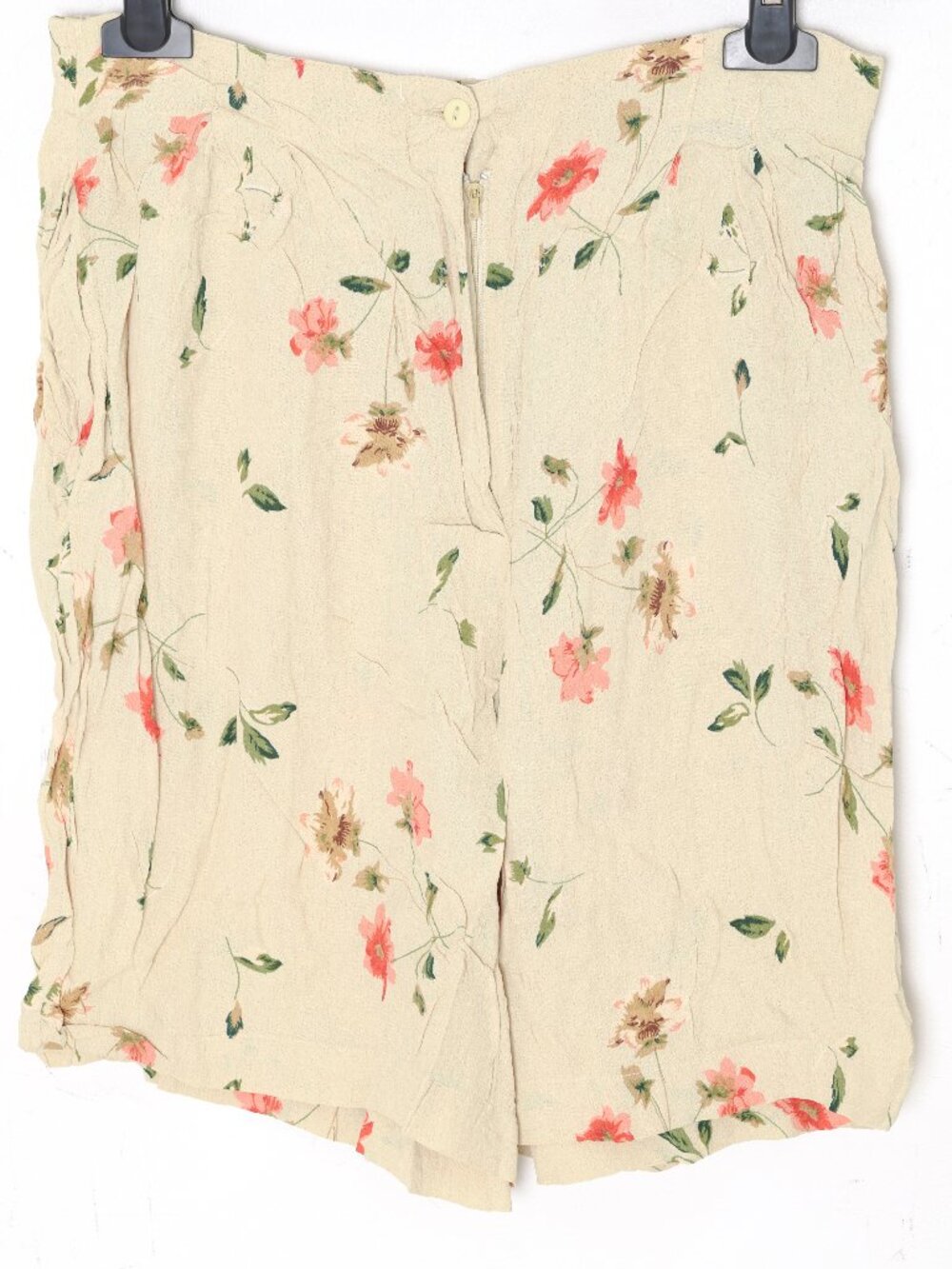 1990–1996, Summer Day Shorts in Ivory-Ground Sprigs Viscose-Crepe